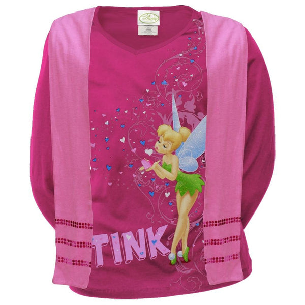Tinkerbell - Tink Love Girls Youth Long Sleeve T-Shirt w/ Scarf