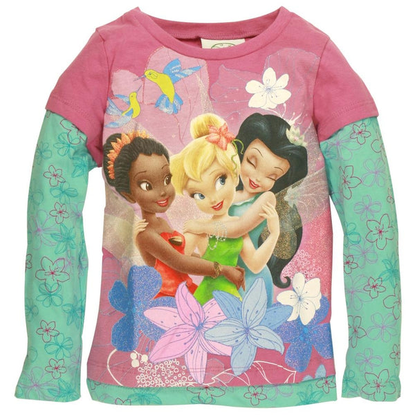 Disney Fairies - Friendly Bunch Girls Juvy 2Fer Long Sleeve T-Shirt