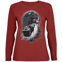 Grateful Dead - Sleigh Juniors Garnet Long Sleeve T-Shirt