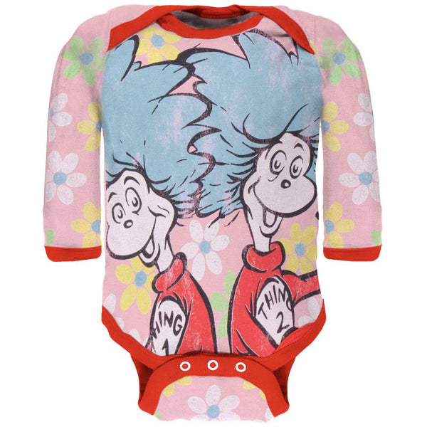 Dr. Seuss - Flowery Things Long Sleeve Baby One Piece