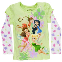 Disney Fairies - Linear Flower Girls Juvy 2fer Long Sleeve T-Shirt