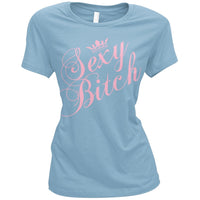 Paris Hilton - Sexy Bitch Baby Blue Juniors T-Shirt