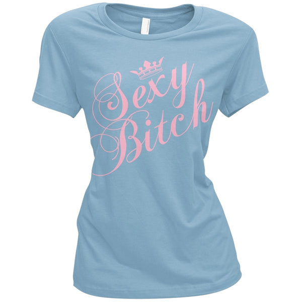 Paris Hilton - Sexy Bitch Baby Blue Juniors T-Shirt