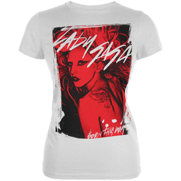 Lady Gaga - Streaked Red Juniors T-Shirt