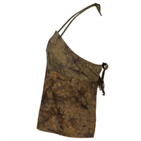 Watercolor Bali Batik Juniors Halter Top- Brown