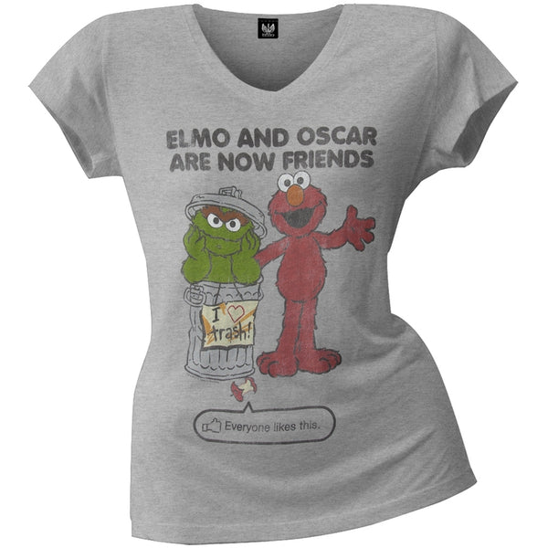 Sesame Street - Elmo & Oscar Friends Juniors T-Shirt