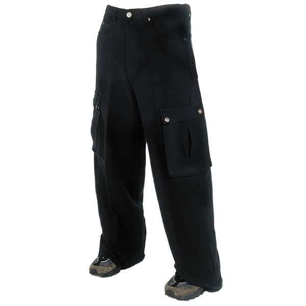 Hand Woven Mens Commando Pants- Black