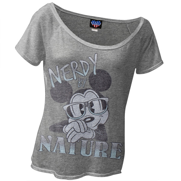 Mickey Mouse - Nerdy By Nature Juniors T-Shirt