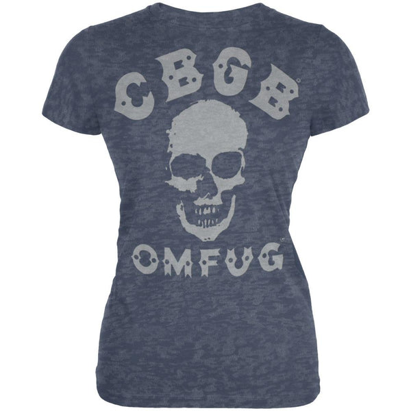 CBGB - Burnout Skull Navy Juniors T-Shirt