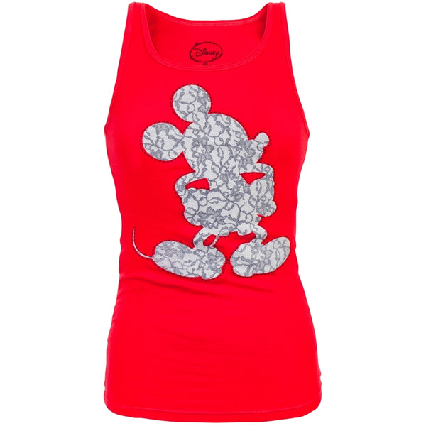 Mickey Mouse - Lace Mouse Juniors Tank Top