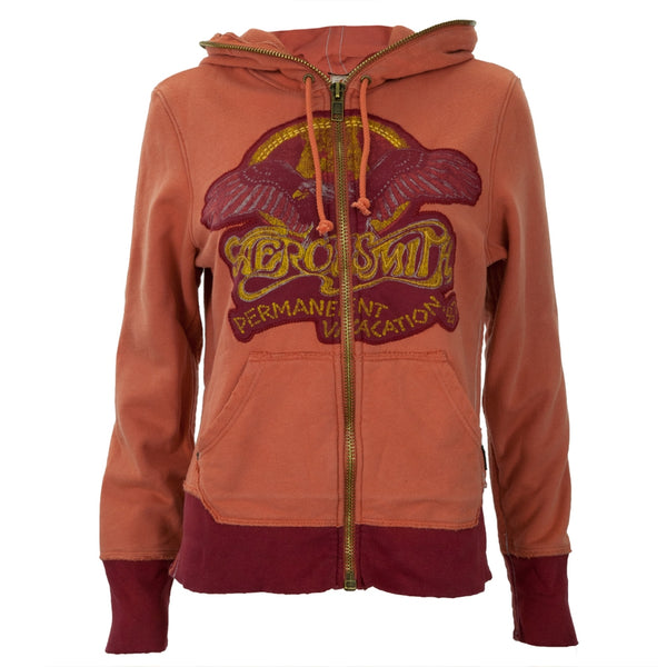 Aerosmith - Eagle Logo Orange Premium Juniors Zip Hoodie