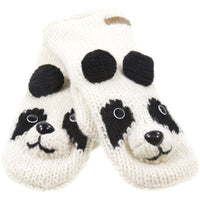 Pasha The Panda Kids Knit Mittens