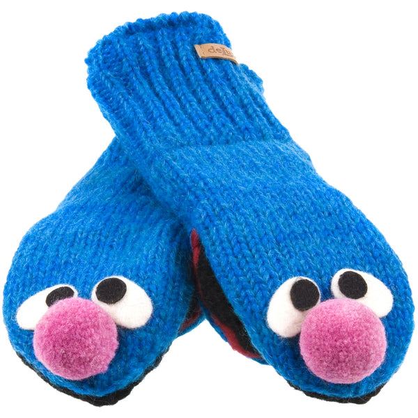 Sesame Street - Grover Head Kids Knit Mittens