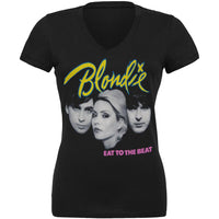 Blondie - Eat To The Beat Juniors V-Neck T-Shirt