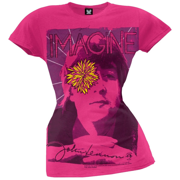 John Lennon - Yellow Flower Juniors T-Shirt