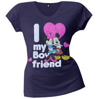 Minnie Mouse - I Luv My Boyfriend Juniors T-Shirt