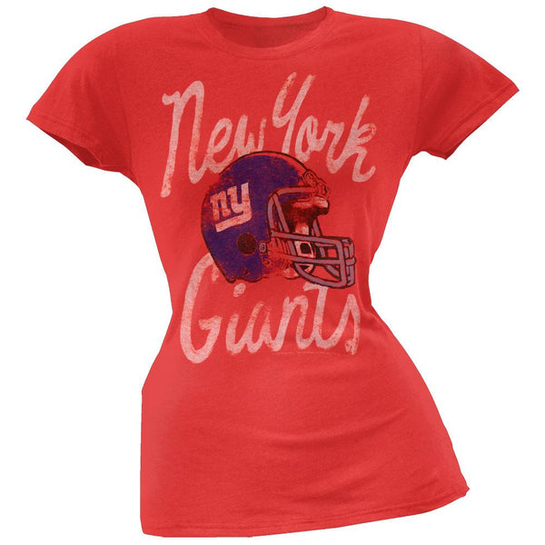 New York Giants - Kick Off Juniors Distressed Red T-Shirt