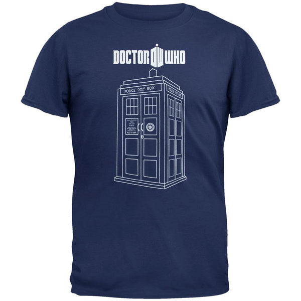 Doctor Who - Linear Tardis Navy Adult T-Shirt