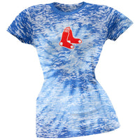Boston Red Sox - Logo Burnout Tie Dye Juniors T-Shirt