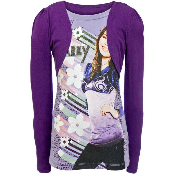 iCarly - Flower Lines Girls Youth 2fer Long Sleeve T-Shirt