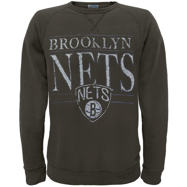 Brooklyn Nets - Distressed Shield Logo Crew Neck Sweatshirt