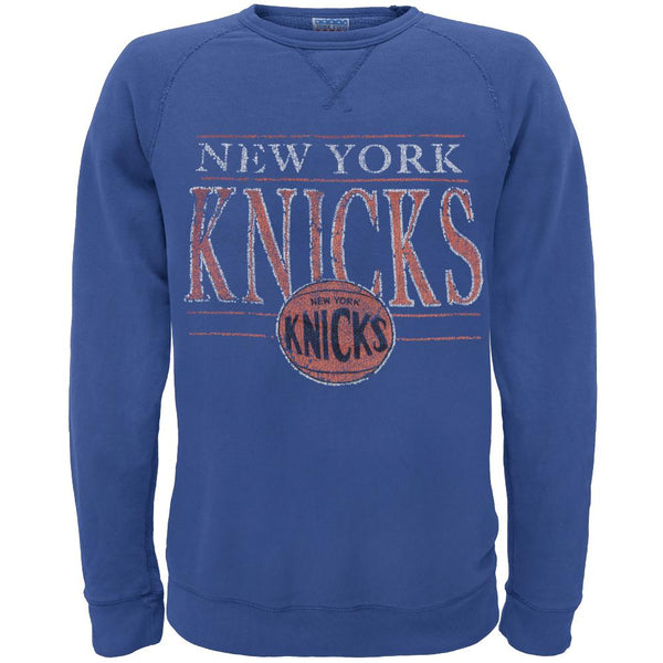New York Knicks - Distressed Basketball Logo Crew Neck Sweatshirt