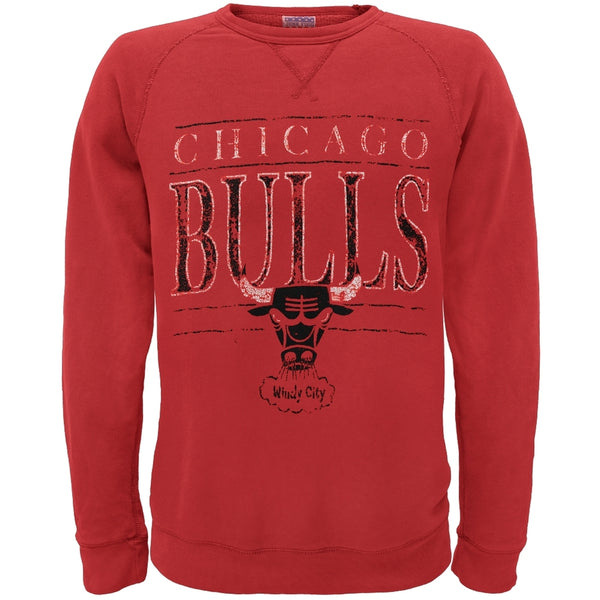 Chicago Bulls - Distressed Windy City Logo Crew Neck Sweatshirt