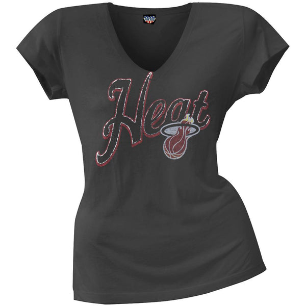 Miami Heat - Crackle Hoop Logo Juniors T-Shirt