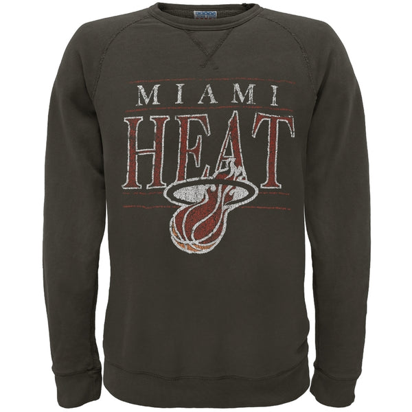 Miami Heat - Distressed Hoop Logo Crew Neck Sweatshirt