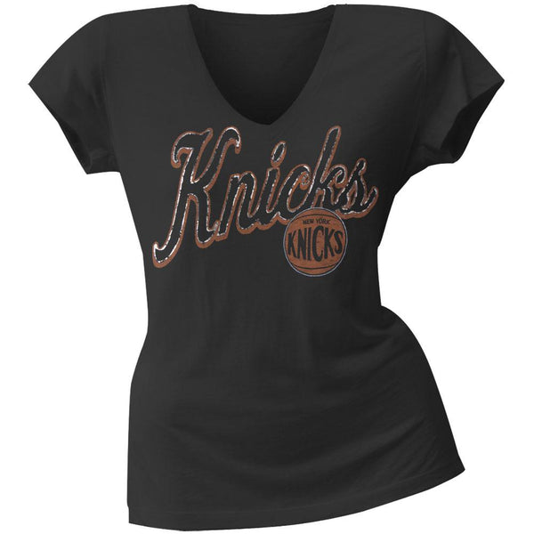 New York Knicks - Basketball Logo Off-Shoulder Juniors T-Shirt