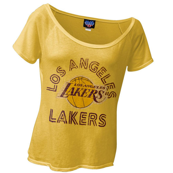 Los Angeles Lakers - Basketball Logo Off-Shoulder Juniors T-Shirt