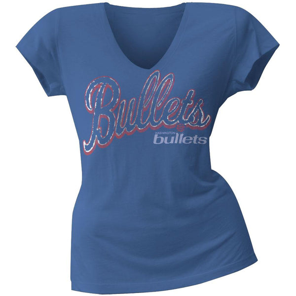Washington Bullets - Logo Juniors V-Neck T-Shirt