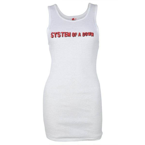 System Of A Down - Red Logo Juniors Tank Top