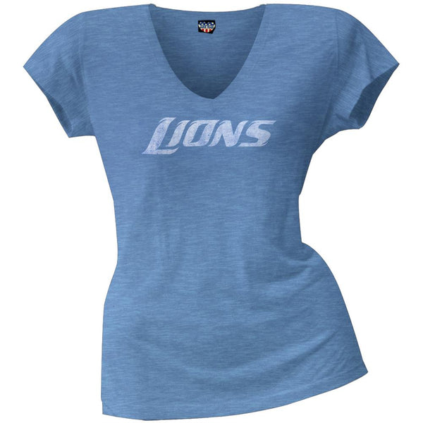 Detroit Lions - Scrum Logo Juniors Premium V-Neck T-Shirt