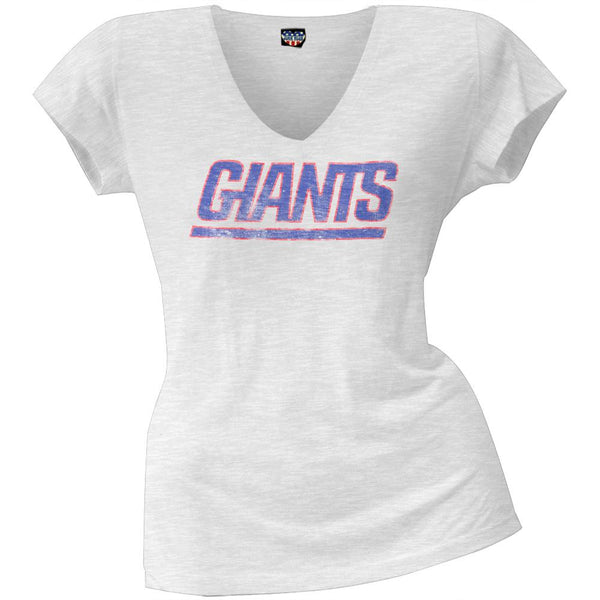New York Giants - Scrum Logo Juniors Premium V-Neck T-Shirt