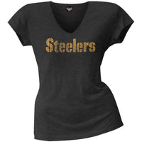 Pittsburgh Steelers - Scrum Logo Juniors Premium V-Neck T-Shirt