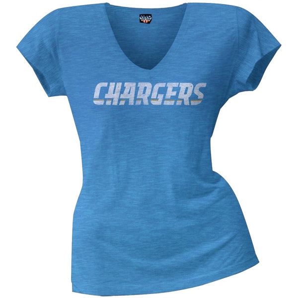 San Diego Chargers - Scrum Logo Juniors Premium V-Neck T-Shirt