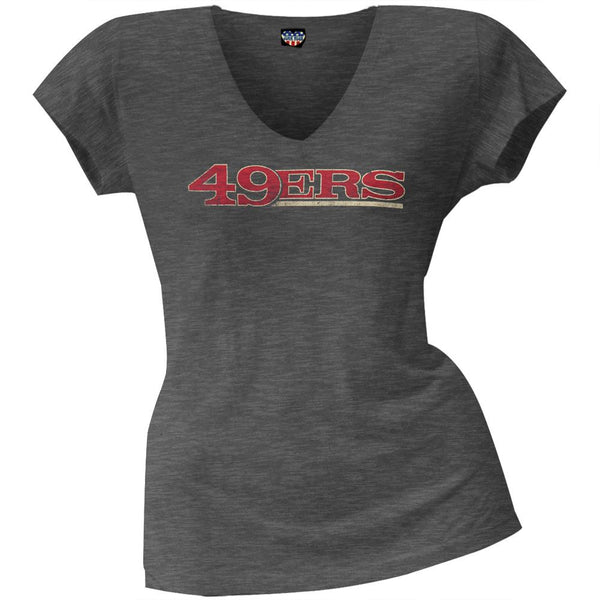 San Francisco 49ers - Scrum Logo Juniors Premium V-Neck T-Shirt