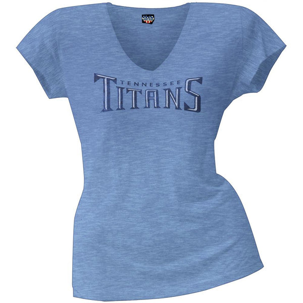 Tennessee Titans - Scrum Logo Juniors Premium V-Neck T-Shirt