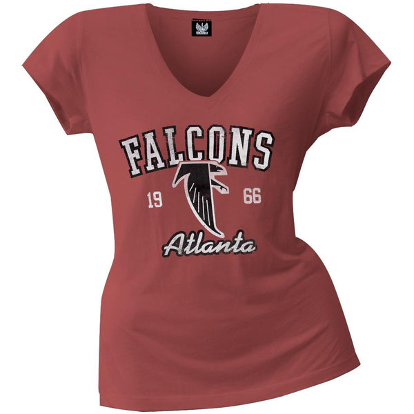 Atlanta Falcons - Flanker Logo Premium Juniors V-Neck T-Shirt
