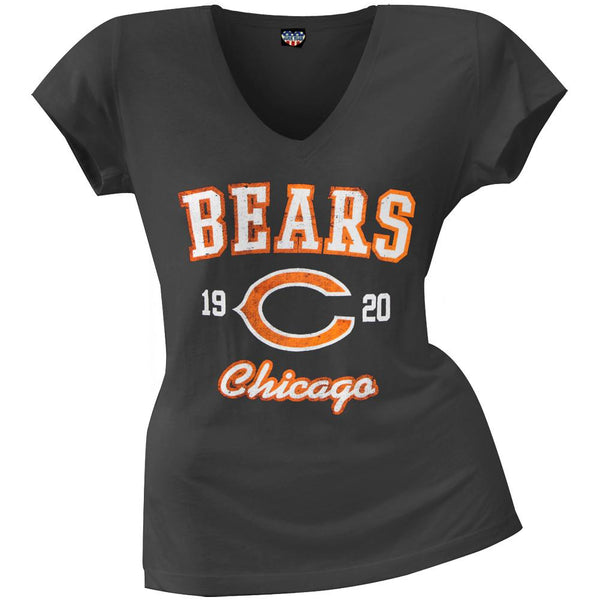 Chicago Bears - Flanker Logo Premium Juniors V-Neck T-Shirt