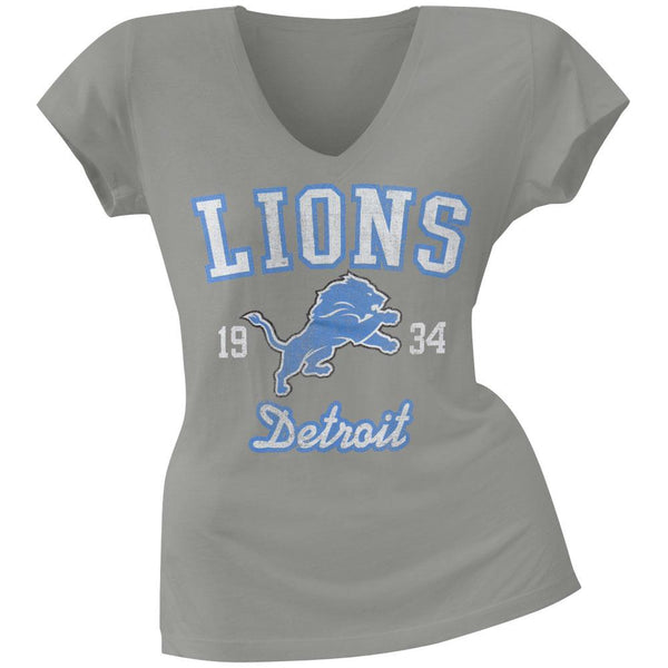 Detroit Lions - Flanker Logo Premium Juniors V-Neck T-Shirt