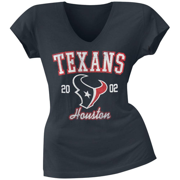 Houston Texans - Flanker Logo Premium Juniors V-Neck T-Shirt