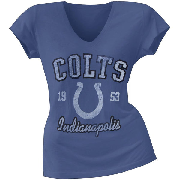 Indianapolis Colts - Flanker Logo Premium Juniors V-Neck T-Shirt