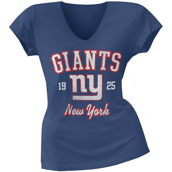 New York Giants - Flanker Logo Premium Juniors V-Neck T-Shirt