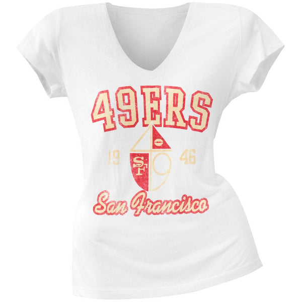 San Francisco 49ers - Flanker Logo Premium Juniors V-Neck T-Shirt