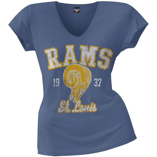 St. Louis Rams - Flanker Logo Premium Juniors V-Neck T-Shirt