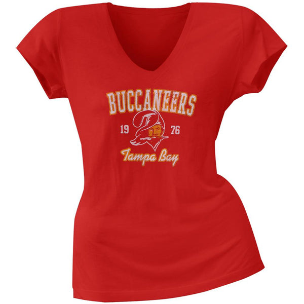 Tampa Bay Buccaneers - Flanker Logo Premium Juniors V-Neck T-Shirt
