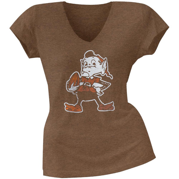 Cleveland Browns - Scrum Logo Premium Juniors V-Neck T-Shirt
