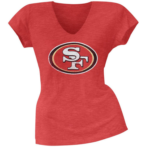 San Francisco 49ers - Scrum Logo Premium Juniors V-Neck T-Shirt